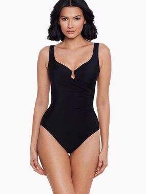 Miracle suit escape one piece swimsuit black size 12 NWT